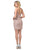 Dancing Queen - 3161 Embellished Deep V-neck Fitted Dress In Pink