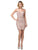 Dancing Queen - 3161 Embellished Deep V-neck Fitted Dress In Pink
