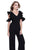 Shail K - 31665 V Neck Ruffled Cold Shoulder Jumpsuit In Black