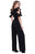 Shail K - 31665 V Neck Ruffled Cold Shoulder Jumpsuit In Black
