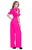 Shail K - 31665 V Neck Ruffled Cold Shoulder Jumpsuit In Pink