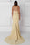 Asymmetrical Peplum Illusion Gown 2758