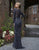 Primavera Couture - 3171 Geometric Sequined Long Sleeve Gown In Blue
