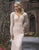 Primavera Couture - 3173 Scroll Motif Beaded Long Sleeve Sheath Gown In Pink and Silver