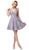 Dancing Queen - 3173 Jewel Draped Metallic A-Line Dress In Purple