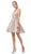 Dancing Queen - 3173 Jewel Draped Metallic A-Line Dress In Pink and Gold