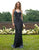 Primavera Couture - 3174 Fringed V-Neck Sheath Evening Gown In Blue
