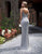 Primavera Couture - 3174 Fringed V-Neck Sheath Evening Gown In Gray