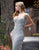 Primavera Couture - 3174 Fringed V-Neck Sheath Evening Gown In Gray