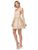 Dancing Queen - 3174 Embellished Halter Neck A-line Dress In Gold