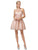 Dancing Queen - 3174 Embellished Halter Neck A-line Dress In Pink