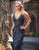 Primavera Couture - 3178 Plunging V-Neck Sequined Evening Gown In Blue