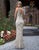 Primavera Couture - 3178 Plunging V-Neck Sequined Evening Gown In Nude and Silver