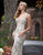 Primavera Couture - 3178 Plunging V-Neck Sequined Evening Gown In Nude and Silver