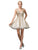 Dancing Queen - 3178 Embellished V-neck A-line Dress In Gold
