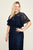 Tadashi Shoji - Lace Ruffled Sheath Dress In Blue