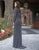 Primavera Couture - 3180 Sequined Long Sleeves Evening Gown In Gray