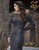 Primavera Couture - 3180 Sequined Long Sleeves Evening Gown In Gray