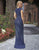 Primavera Couture - 3183 Sequined Cap Sleeves Evening Gown In Blue