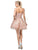 Dancing Queen - 3184 Embellished Plunging Off-Shoulder A-line Dress In Pink