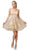 Dancing Queen - 3185 Glitter Sweetheart A-Line Short Dress In Gold