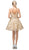 Dancing Queen - 3185 Glitter Sweetheart A-Line Short Dress In Gold