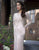 Primavera Couture - 3186 Sequined Long Sleeves Sheath Gown In Pink and Silver