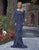 Primavera Couture - 3186 Sequined Long Sleeves Sheath Gown In Blue