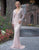 Primavera Couture - 3189 Bead Embellished Long Sleeves Gown In Pink and Silver