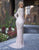 Primavera Couture - 3189 Bead Embellished Long Sleeves Gown In Pink and Silver