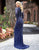 Primavera Couture - 3189 Bead Embellished Long Sleeves Gown In Blue