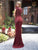 Primavera Couture - 3190 Bead Embellished Fitted Evening Gown In Red