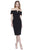 Shail K - 31915 Off-Shoulder Spandex Knee Length Dress in Black