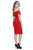 Shail K - 31915 Off-Shoulder Spandex Knee Length Dress in Red