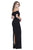 Shail K - 31915L Long Off-Shoulder Sheath Spandex Dress in Black