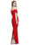 Shail K - 31915L Long Off-Shoulder Sheath Spandex Dress in Red