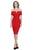 Shail K - 31915 Off-Shoulder Spandex Knee Length Dress in Red
