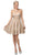 Dancing Queen - 3194 Beaded Illusion Scoop Metallic Dress In Gold