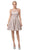 Dancing Queen - 3194 Beaded Illusion Scoop Metallic Dress In Pink and Gold