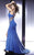 Panoply - 44211 One Shoulder Beaded Jersey Gown In Blue