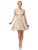 Dancing Queen - 3196 Embellished V-neck A-line Cocktail Dress In Gold