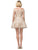 Dancing Queen - 3198 Embroidered Off-Shoulder A-line Dress In Gold