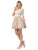 Dancing Queen - 3198 Embroidered Off-Shoulder A-line Dress In Gold