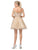 Dancing Queen - 3199 Embellished Off-Shoulder A-line Dress In Gold