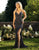 Primavera Couture - 3201 Embellished Plunging V-neck Sheath Dress In Black