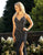 Primavera Couture - 3201 Embellished Plunging V-neck Sheath Dress In Black
