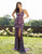 Primavera Couture - 3202 Embellished Plunging V-neck Trumpet Dress In Purple