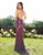 Primavera Couture - 3202 Embellished Plunging V-neck Trumpet Dress In Purple