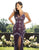 Primavera Couture - 3202 Embellished Plunging V-neck Trumpet Dress In Purple