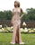 Primavera Couture - 3202 Embellished Plunging V-neck Trumpet Dress In Pink